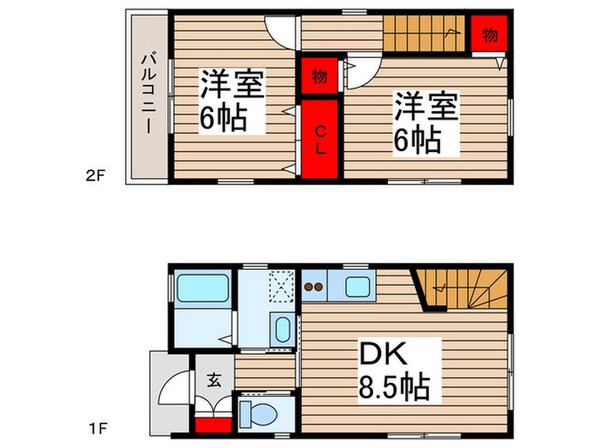 ｐｅｔｉｔｂｌａｎｃ6919 2号棟の物件間取画像